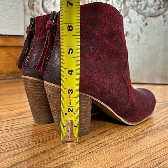 BP. | Trott Distressed Burgundy Suede Booties Size 8.5 - Picture 11 of 13